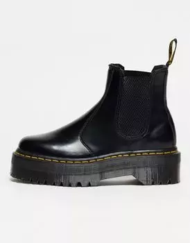 Ботинки челси Dr Martens 2976 Quad из полированной гладкой кожи черного цвета