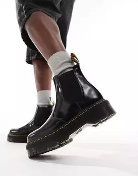 Ботинки челси Dr Martens 2976 Quad из полированной гладкой кожи черного цвета
