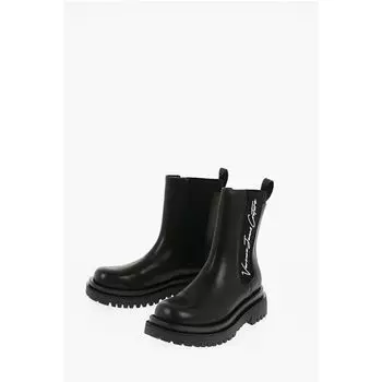 Ботинки челси DREW из искусственной кожи с контрастными деталями JEANS COUTURE Versace, Black