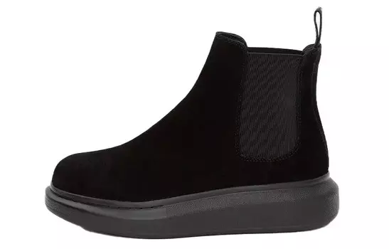 Ботинки-челси гибридные женские из черной замши Alexander Mcqueen