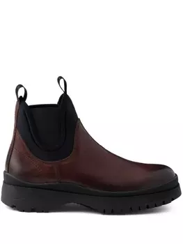 Ботинки «Челси» из кожи и эластичной ткани Prada, коричневый