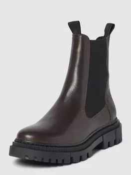 Ботинки челси из кожи с декоративной строчкой Tamaris, темно-коричневый
