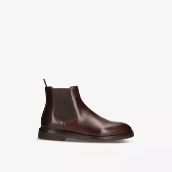 Ботинки челси из кожи с контрастной строчкой Brunello Cucinelli, коричневый