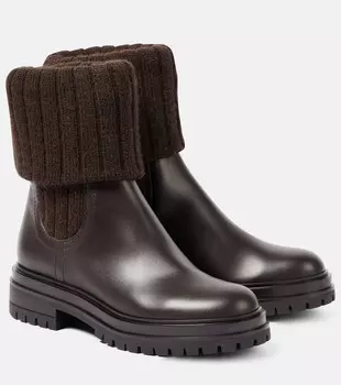 Ботинки «Челси» из кожи Tenney Gianvito Rossi, цвет moka+moka