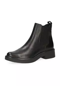 Ботинки челси, кожа, на толстом каблуке, женские Caprice, цвет 022 Black Nappa