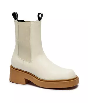 Ботинки-челси кожаные Furla College Block Heel, бежевый