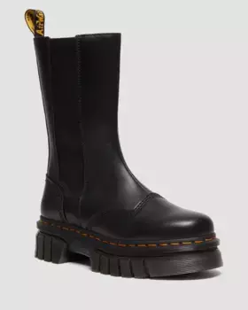 Ботинки челси на платформе из кожи наппа Dr. Martens Aurick Tall, цвет Black — Nappa Lux