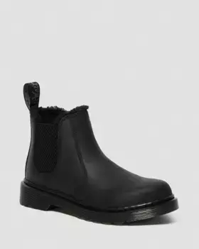 Ботинки челси на подкладке из искусственного меха Dr. Martens Junior 2976 Leonore, цвет Black — Republic Waterproof
