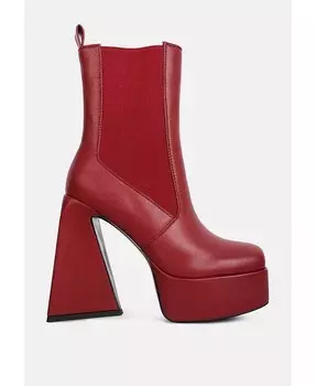 Ботинки челси на высокой платформе Frosty на блочном каблуке London Rag, красный