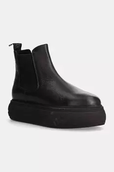 Ботинки челси орехового цвета из кожи Steve Madden, черный