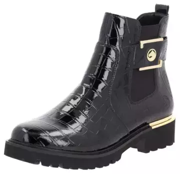 Ботинки челси Remonte, блочный каблук, ботинки, ботильоны с практичной внутренней молнией, черный