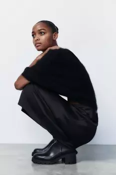 Ботинки челси с эффектом неопрена ZARA, черный