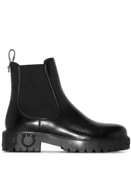 Ботинки челси с декором Gancini Ferragamo, черный