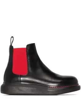 Ботинки челси с контрастными вставками Alexander McQueen, черный