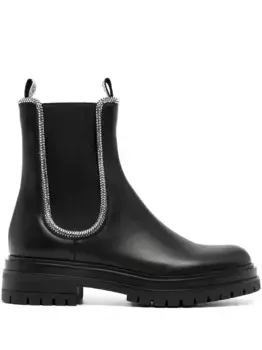 Ботинки челси с кристаллами Gianvito Rossi, черный