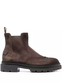 Ботинки челси с перфорацией Santoni, коричневый
