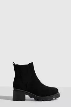 Ботинки челси с широким коротком Boohoo, черный