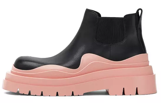 Ботинки челси Tire Ankle Boot Black Pink Women Bottega Veneta