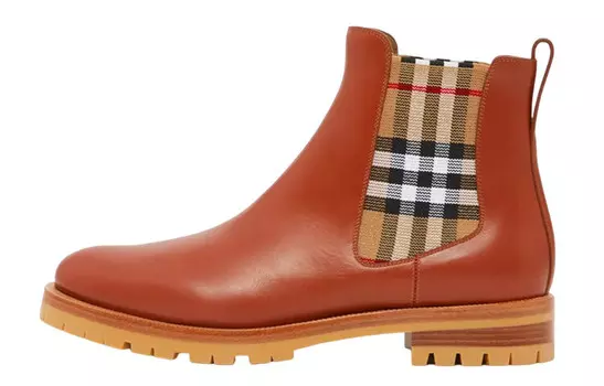Ботинки челси в клетку Burberry, коричневый