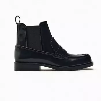 Ботинки челси Zara Leather, черный