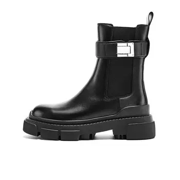 Ботинки Челси женские, черные/серебристые Cherykally