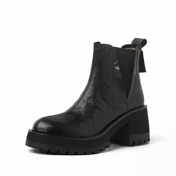 Ботинки Челси женские Su Yanjiao, цвет Black Fleece-lined