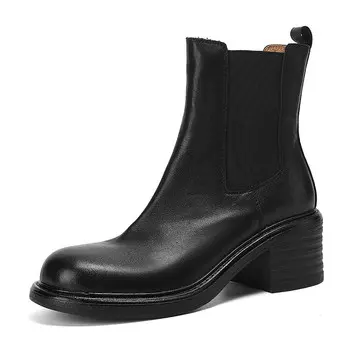 Ботинки Челси женские Su Yanjiao, цвет Black Fleece-lined