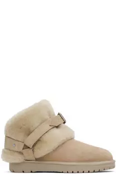 Ботинки Chubby из бежевой замши и овчины Burberry