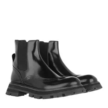 Ботинки chunky ankle boots leather Alexander Mcqueen, черный