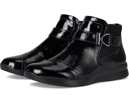 Ботинки Clarks Ellowyn Strap, цвет Black Crinkle Patent Synthetic