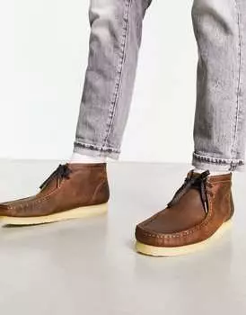 Ботинки Clarks Originals Wallabee из коричневой кожи с пчелиным воском