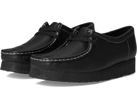 Ботинки Clarks Wallabee, цвет Black Tumbled Leather