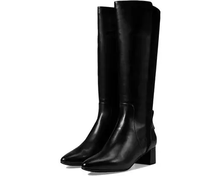 Ботинки Cole Haan The Go-To Block Heel Tall 45 mm, цвет Black Leather