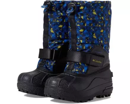 Ботинки Columbia Powderbug Forty Print, цвет Black/Laser Lemon