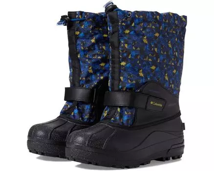 Ботинки Columbia Powderbug Forty Print, цвет Black/Laser Lemon