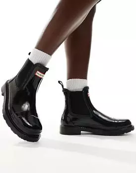 Ботинки Commando gloss черного цвета Hunter