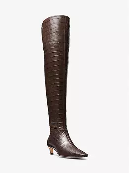 Ботинки Cosmo из тисненой кожи крокодила Michael Kors, коричневый