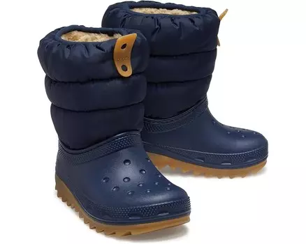 Ботинки Crocs Kids Classic Neo Puff Boot, цвет Navy/Gum