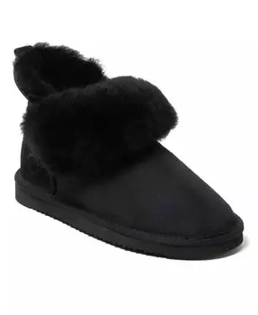 Ботинки Dearfoams Fireside By Women's Perth Genuine Shearling Foldover Boot, черный