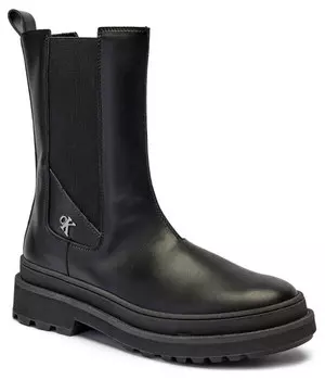 Ботинки детские челси Calvin Klein Jeans высокие с монограммой, черный