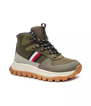 Ботинки детские Tommy Hilfiger высокие на толстой подошве, зеленый