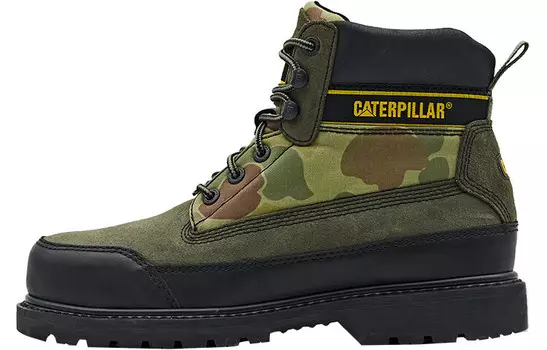 Ботинки для активного отдыха унисекс камуфляж черный зеленый Cat