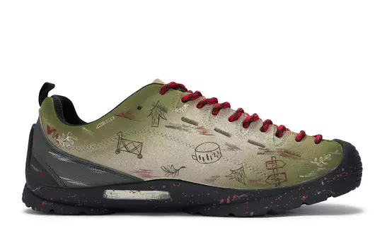 Ботинки для походов Jasper женские с низким верхом цвета хаки/красный Keen