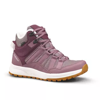 Женские непромокаемые ботинки среднего роста для зимних походов Quechua SH500, бордо/коричневый