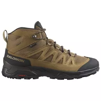 Ботинки для прогулки Salomon X Ward Leather Mid GTX, цвет Kangaroo/Black/Dull Gold