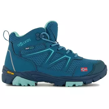 Ботинки для прогулки Trollkids Kid's Skarvan Hiker Mid, цвет Glacier Green