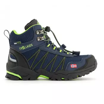 Ботинки для прогулки Trollkids Kid's Trolltunga Hiker Mid, цвет Navy/Viper Green