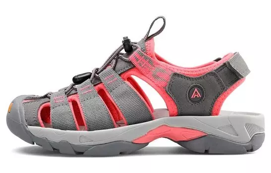 Ботинки для речного треккинга женские серый арбузно-красный Humtto