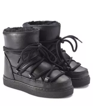 Ботинки для снега из искусственной кожи цвета винограда Inuikii Kids, черный