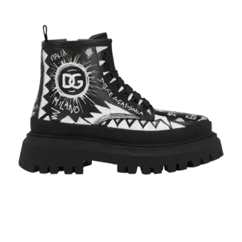 Ботинки Dolce & Gabbana Dolce & Gabbana Combat Boot Kids Black Graffiti, черный